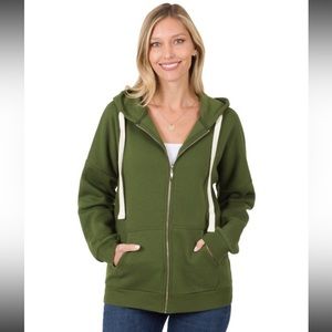 Women’s Zenana Full Zip Hoodie Jacket, Relaxed Fit with 2 front pockets Size  XL
